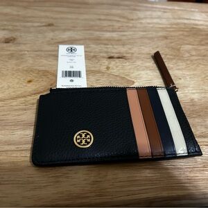 Tory Burch Black and Brown Card Holder